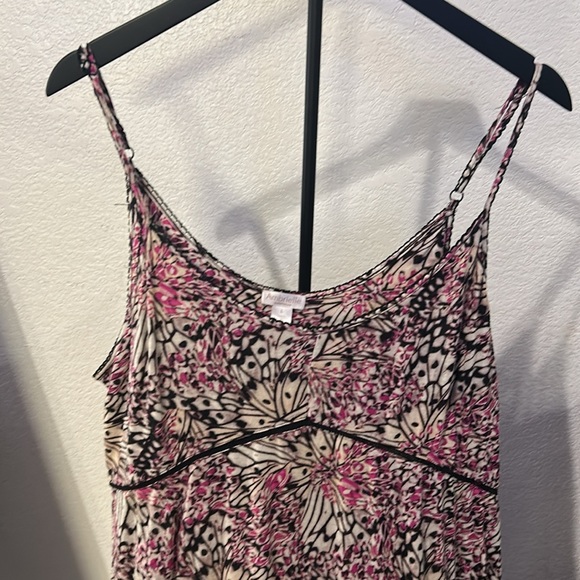 Ambrielle Pink and Black Floral night gown - Picture 2 of 3
